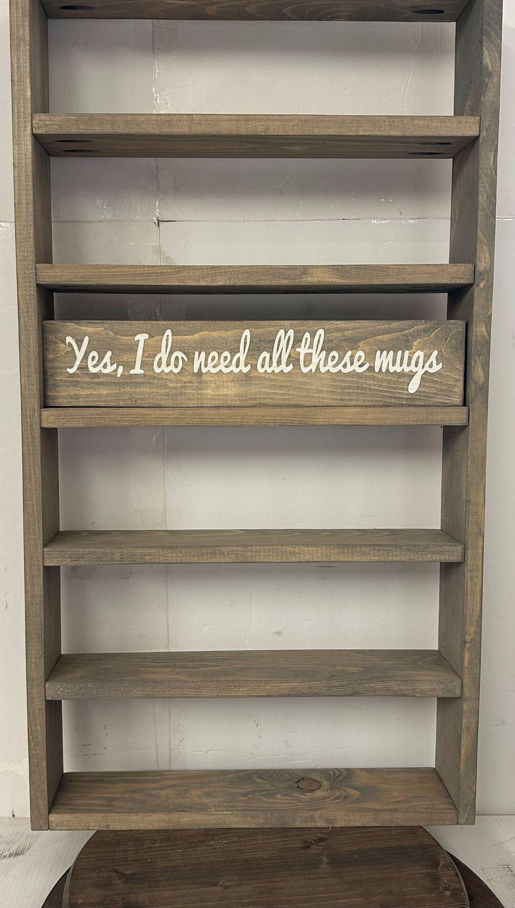 Personalized Coffee Mug Rack: You Are Here Collection Display Shelf Up to 5 Mugs Across, 26"