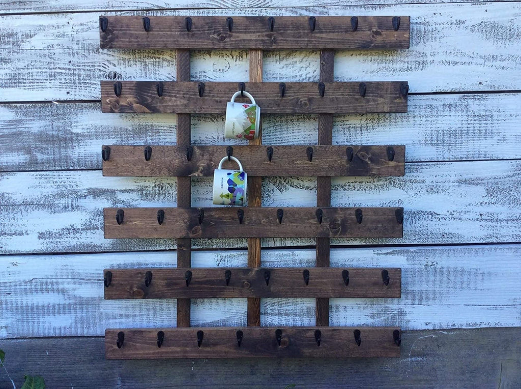 XL Coffee Mug Rack with Hooks – You Are Here & Been There Collection Display