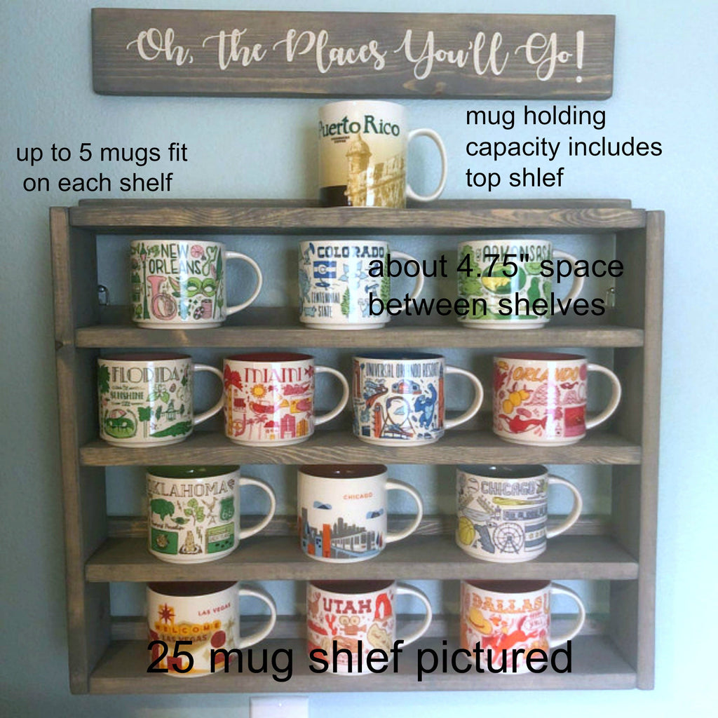 You Are Here Mug Rack: XL Coffee Mug Display Shelf